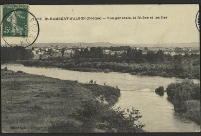 Saint-Rambert-d'Albon, vue générale, le Rhône et les îles.
